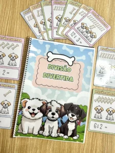Divisão Divertida com 20 Páginas Coloridas e para Colorir