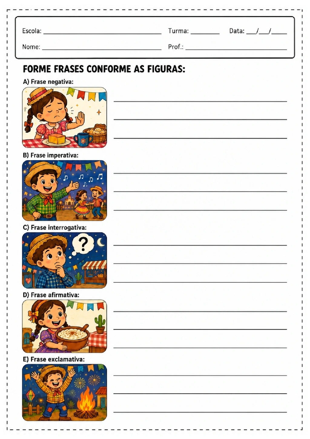 Atividades de Festa Junina 3º Ano Português para Imprimir — p9 | Achei PDF (acheipdf.com)
