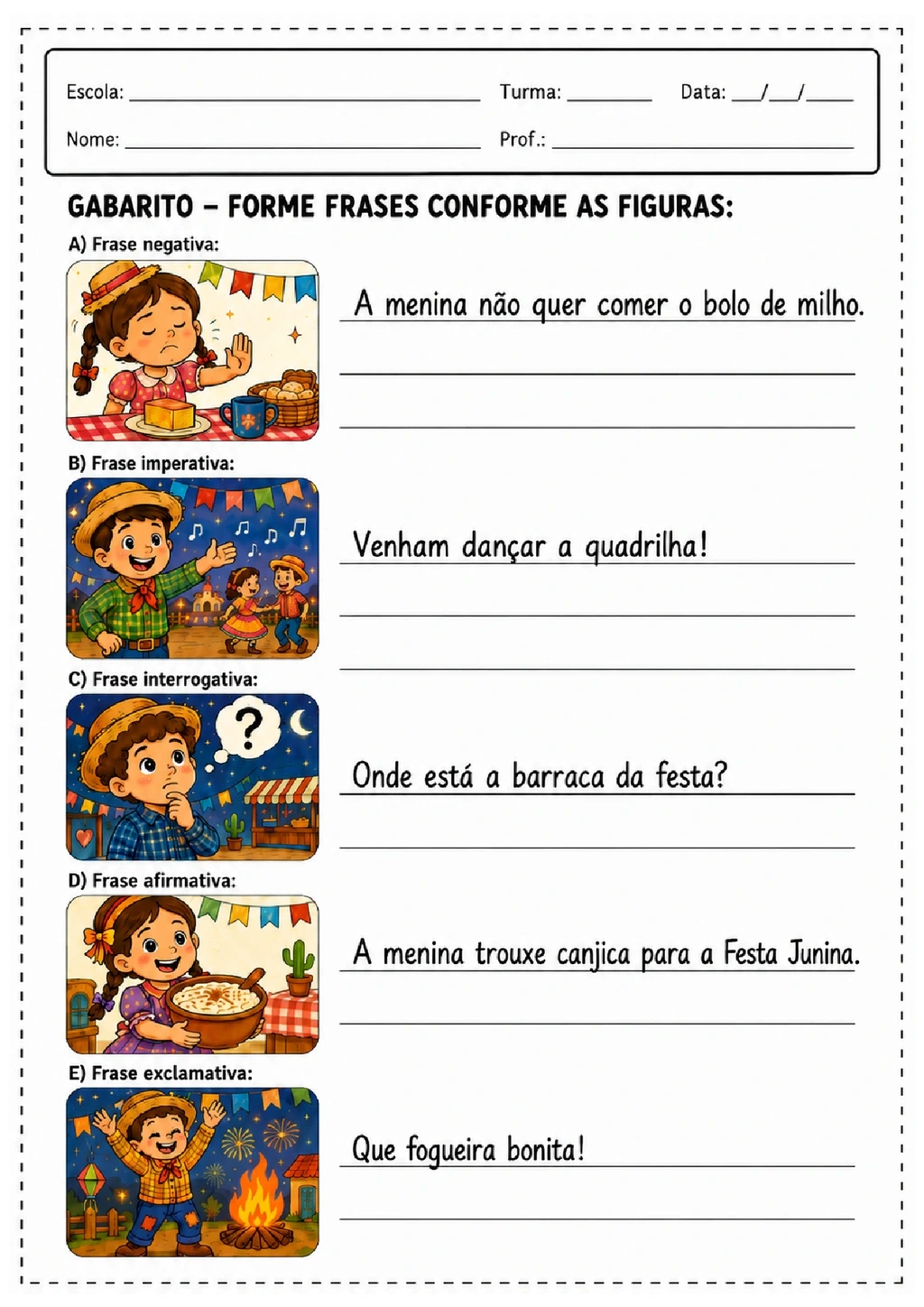 Atividades de Festa Junina 3º Ano Português para Imprimir — p10 | Achei PDF (acheipdf.com)