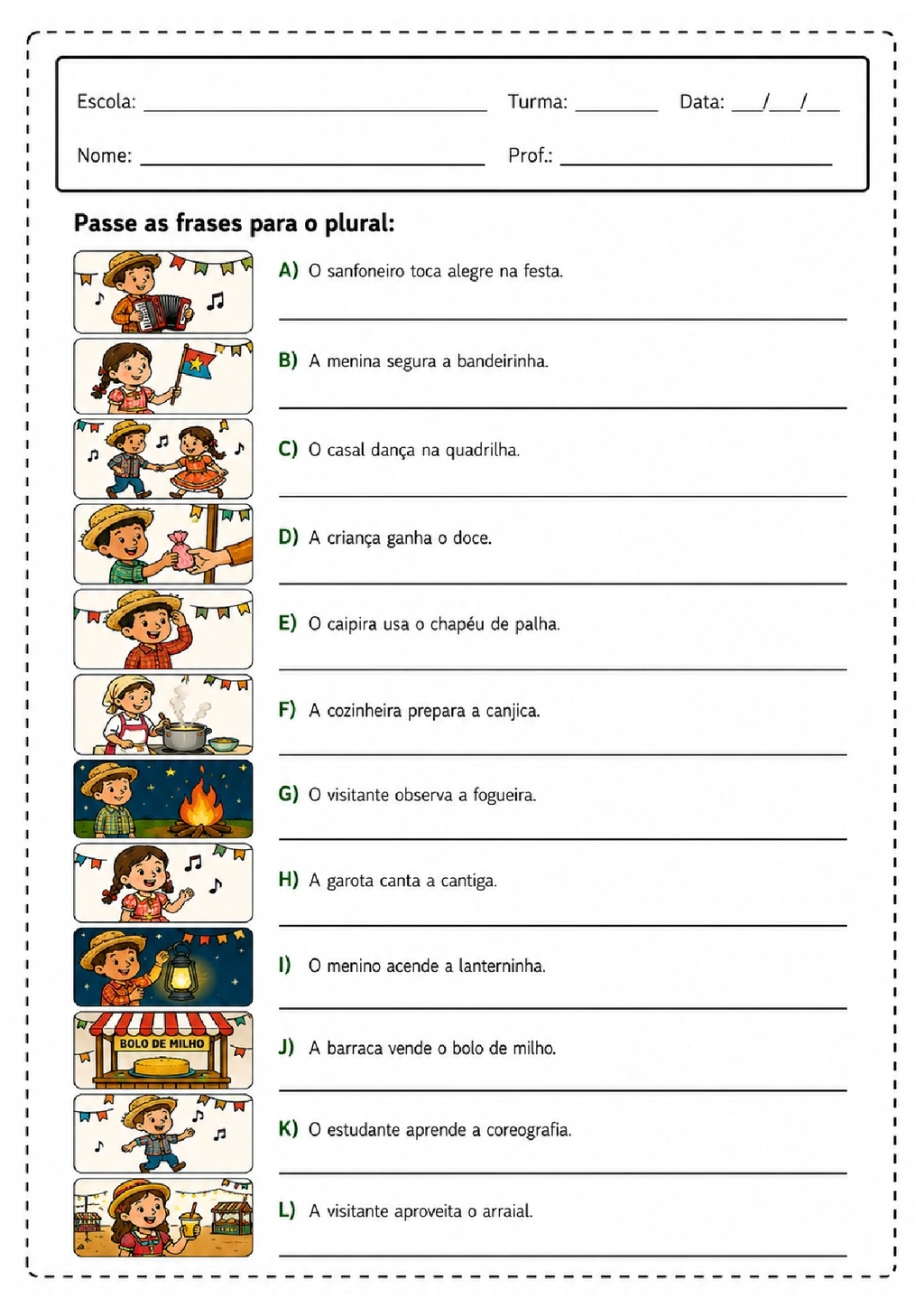 Atividades de Festa Junina 3º Ano Português para Imprimir — p13 | Achei PDF (acheipdf.com)