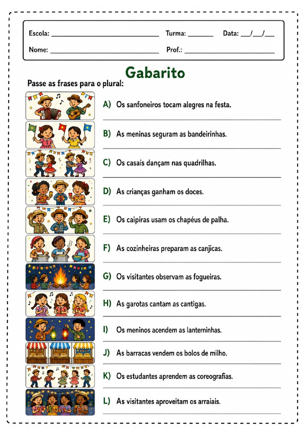 Atividades de Festa Junina 3º Ano Português para Imprimir — p14 | Achei PDF (acheipdf.com)