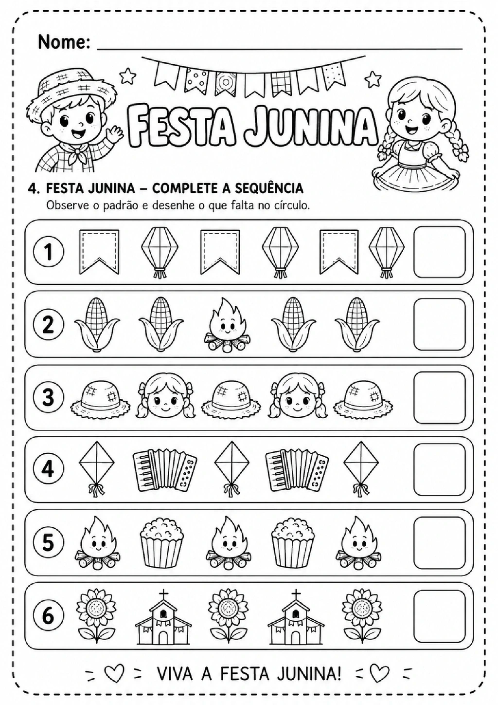 Atividades de Festa Junina para Imprimir - Educação Infantil — p6 | Achei PDF (acheipdf.com)