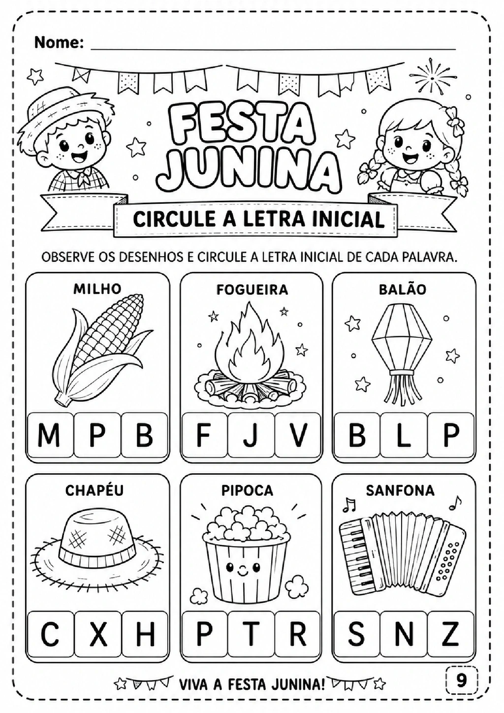 Atividades de Festa Junina para Imprimir - Educação Infantil — p10 | Achei PDF (acheipdf.com)