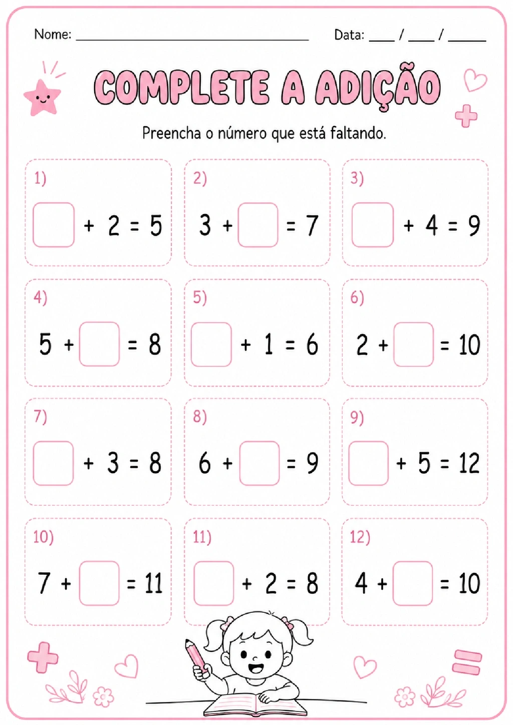Atividades de Adição até 20 para o 1º Ano (PDF)